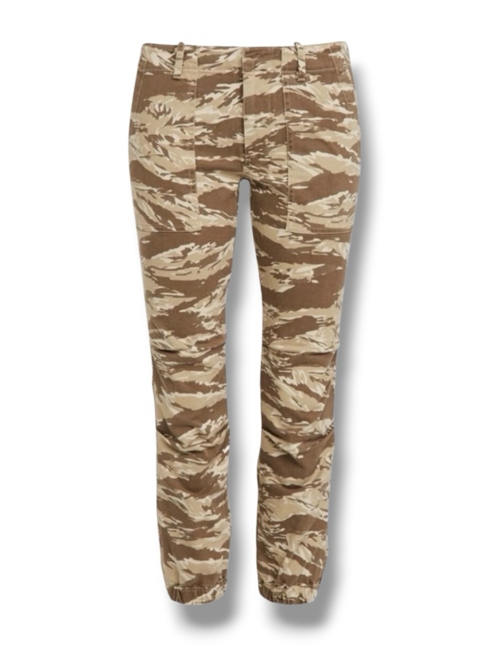 NWT NILI LOTAN Camouflage Track Pants Cropped Military Tan Size 6